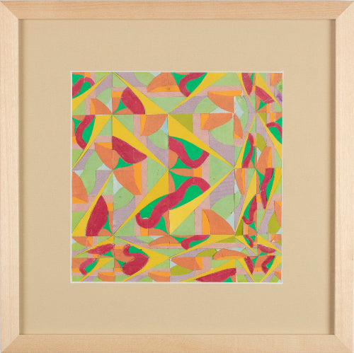 abstract collage color  in wooden Frame 